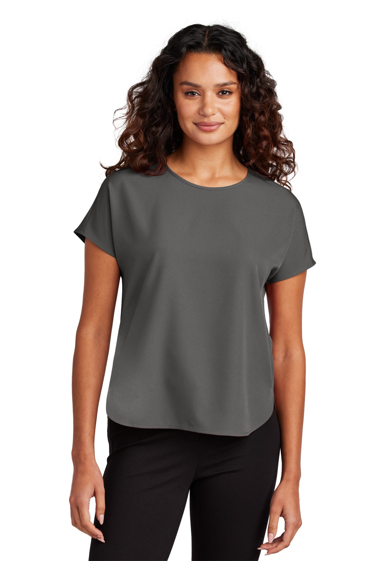 Mercer+Mettle Women's Stretch Crepe Crew MM2015 Anchor Grey
