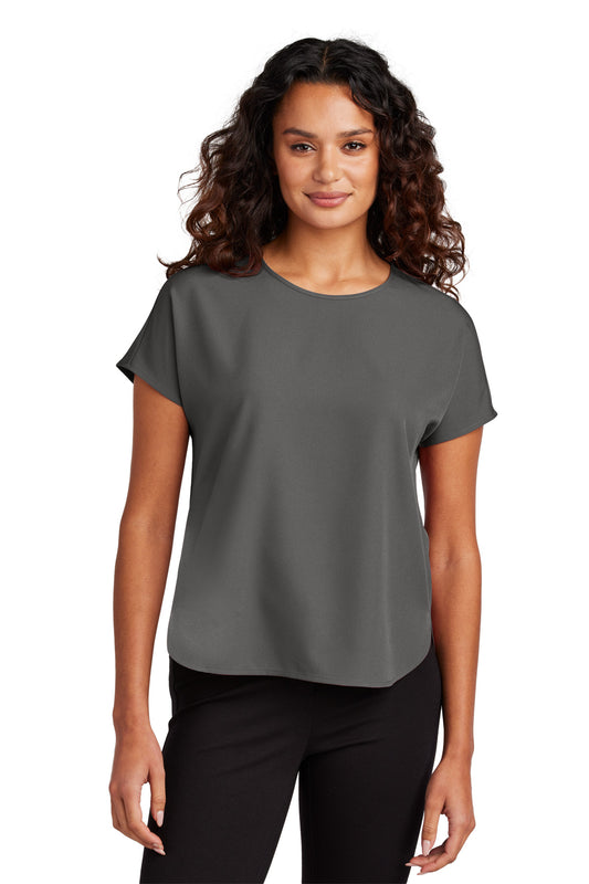 Mercer+Mettle Women's Stretch Crepe Crew MM2015 Anchor Grey