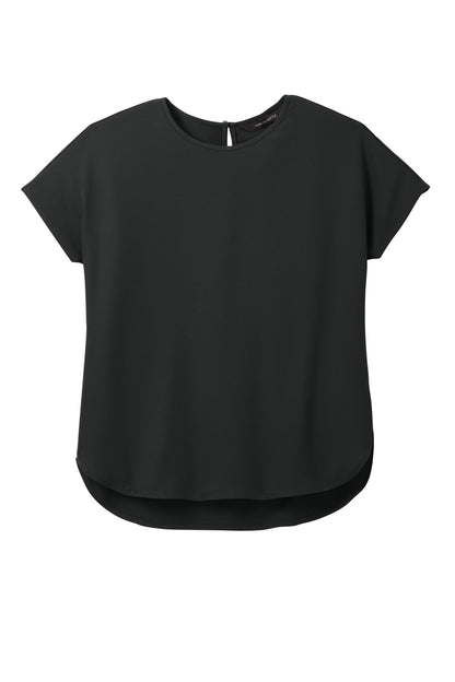 Mercer+Mettle Women's Stretch Crepe Crew MM2015 Deep Black