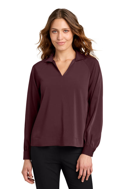 Mercer+Mettle Women's Long Sleeve Buttery Soft Popover Blouse MM2019 Dark Raisin