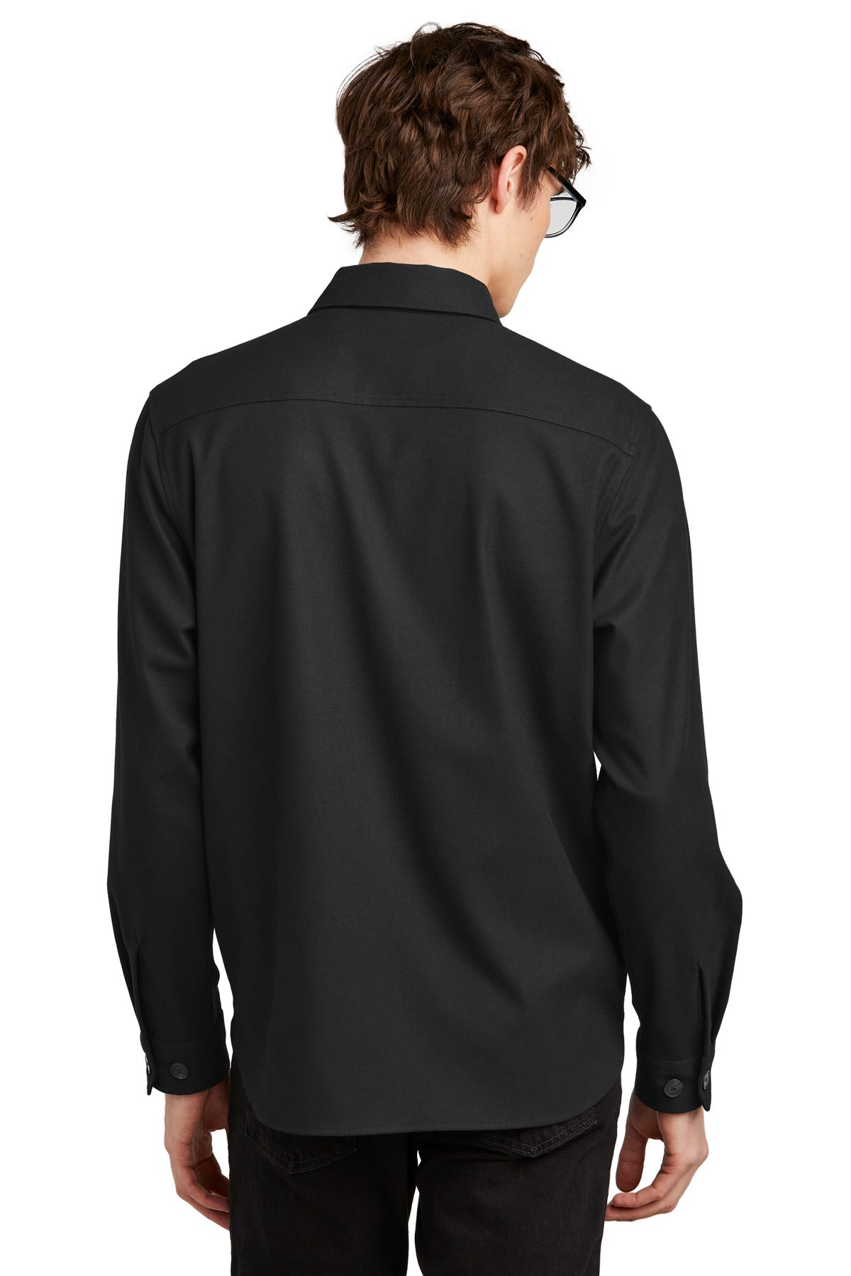 Mercer+Mettle Long Sleeve Twill Overshirt MM2020 Deep Black