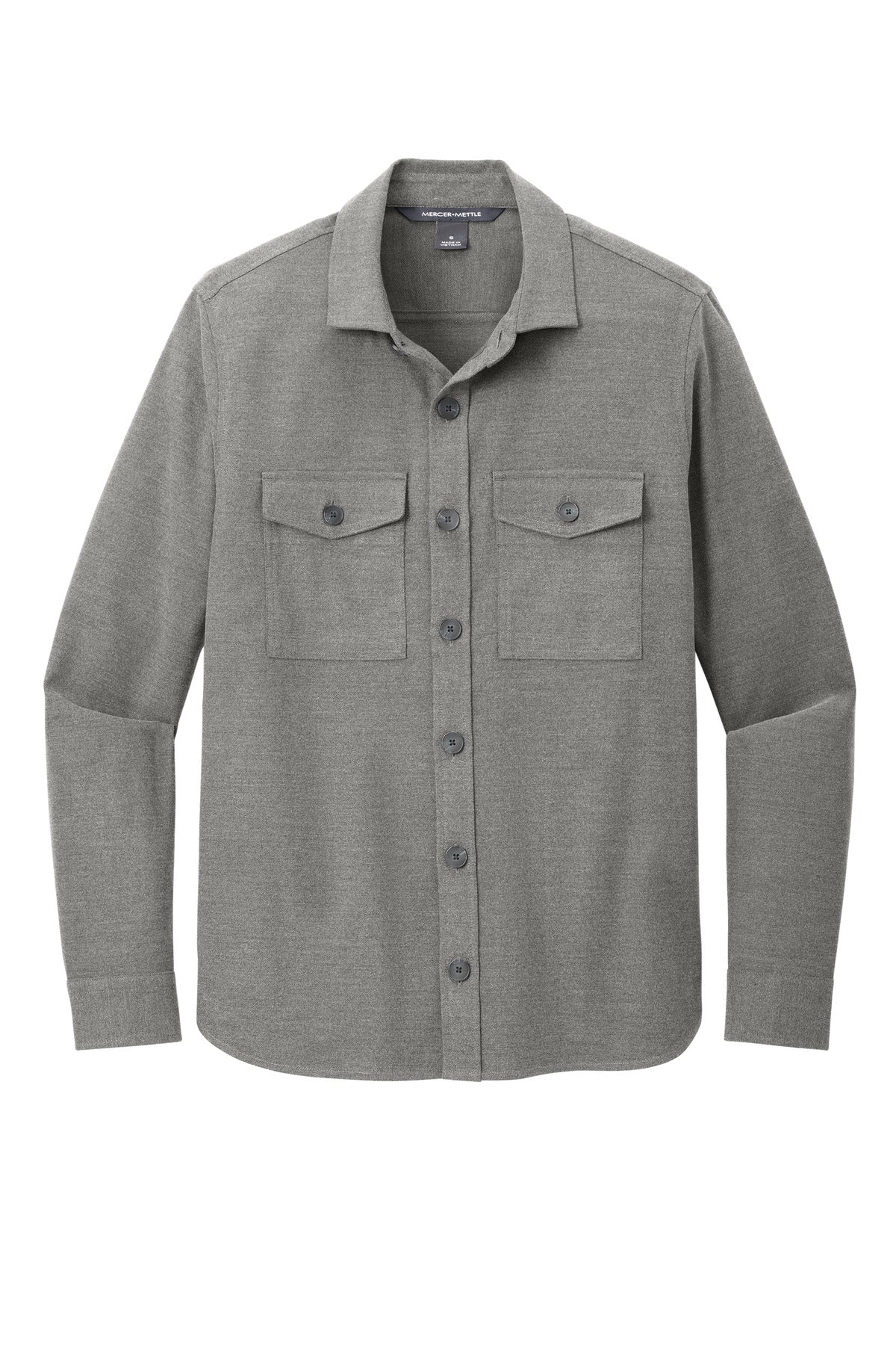 Mercer+Mettle Long Sleeve Twill Overshirt MM2020 Light Anchor Grey Heather