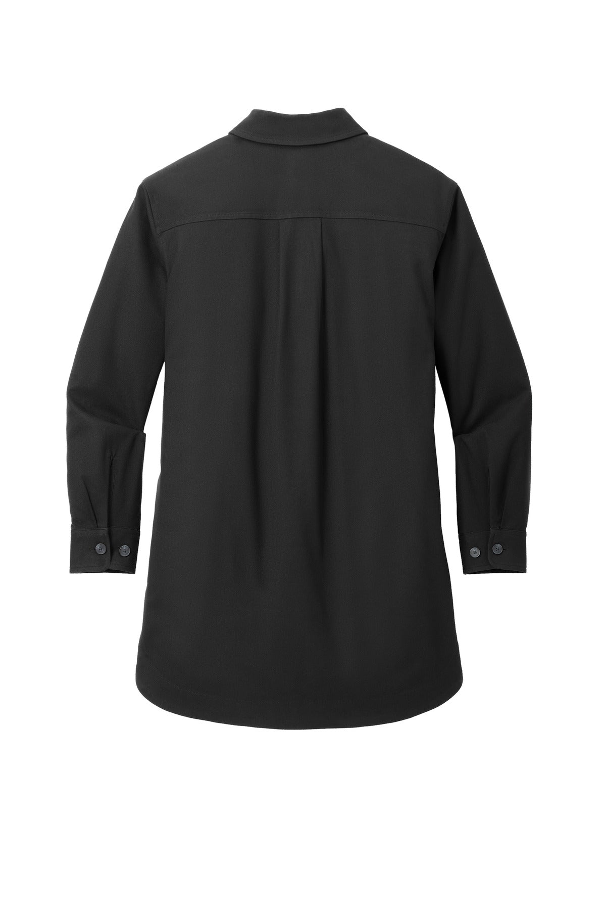 Mercer+Mettle Women's Long Sleeve Twill Overshirt MM2021 Deep Black