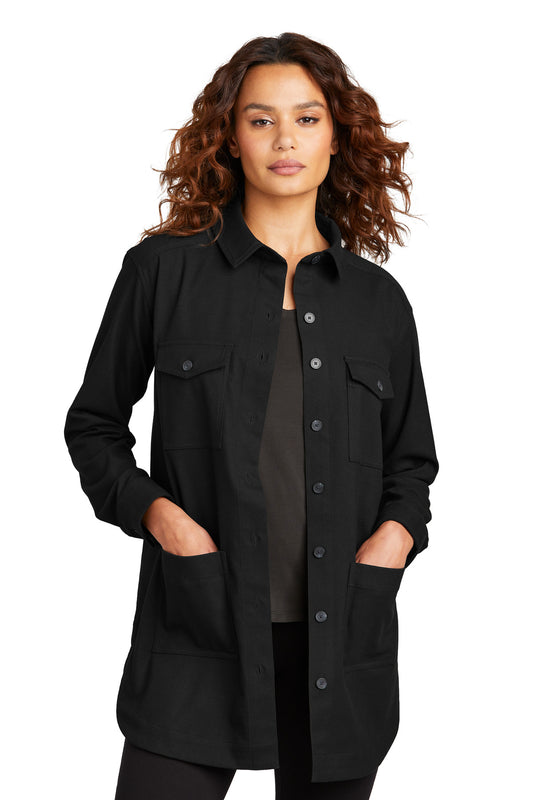 Mercer+Mettle Women's Long Sleeve Twill Overshirt MM2021 Deep Black