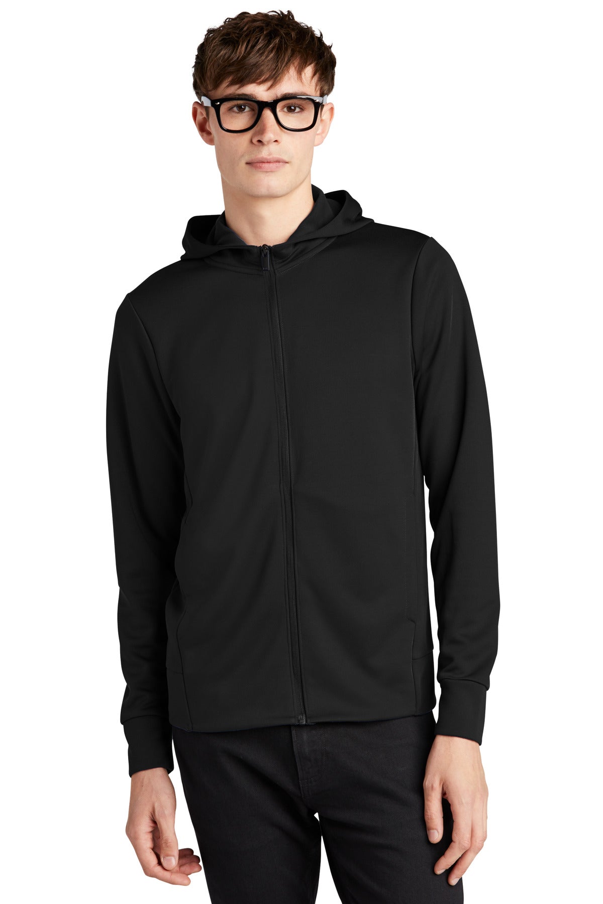 Mercer+Mettle Double-Knit Full-Zip Hoodie MM3002 Deep Black
