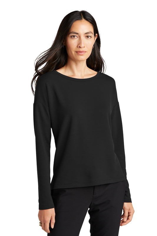Mercer+Mettle Women's Stretch Drop Shoulder Pullover MM3013 Deep Black