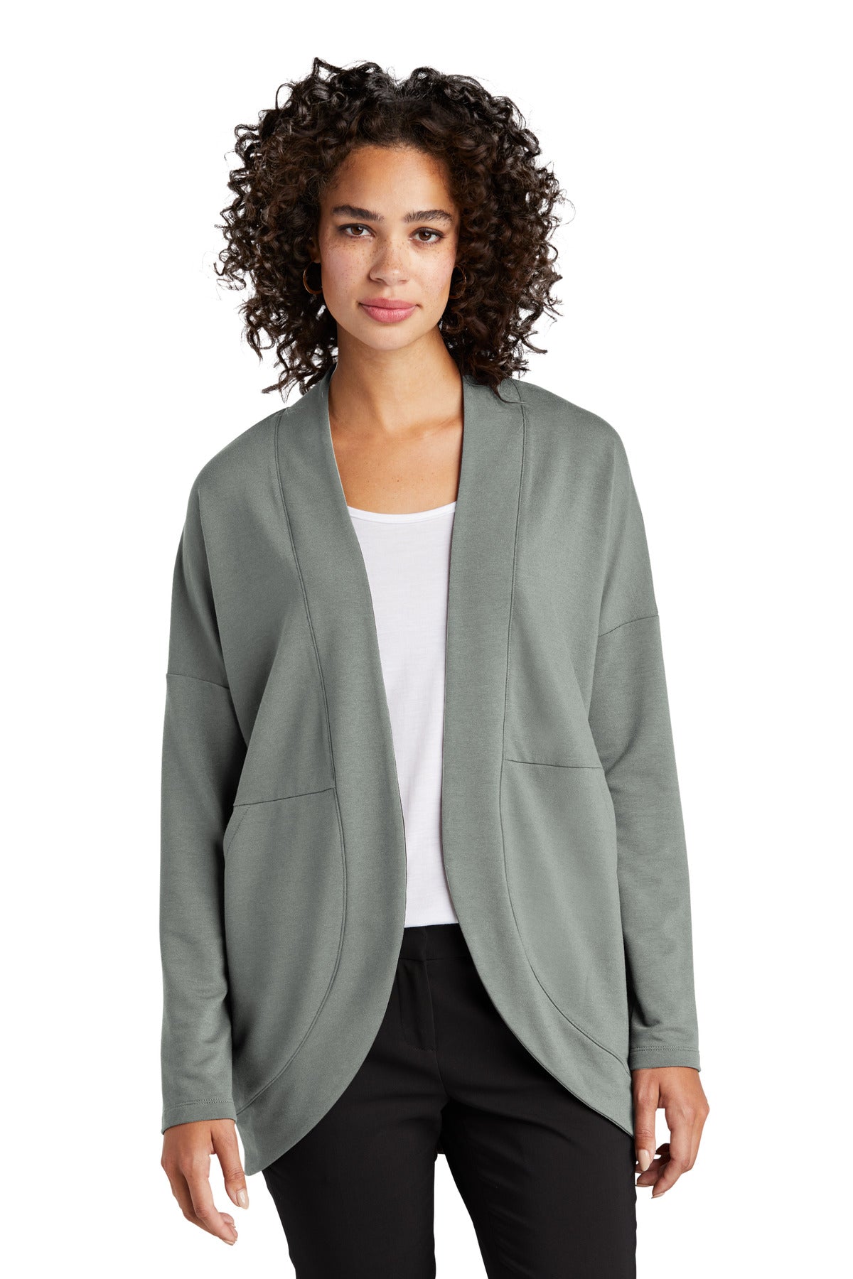 Mercer+Mettle Women's Stretch Open-Front Cardigan MM3015 Gusty Grey