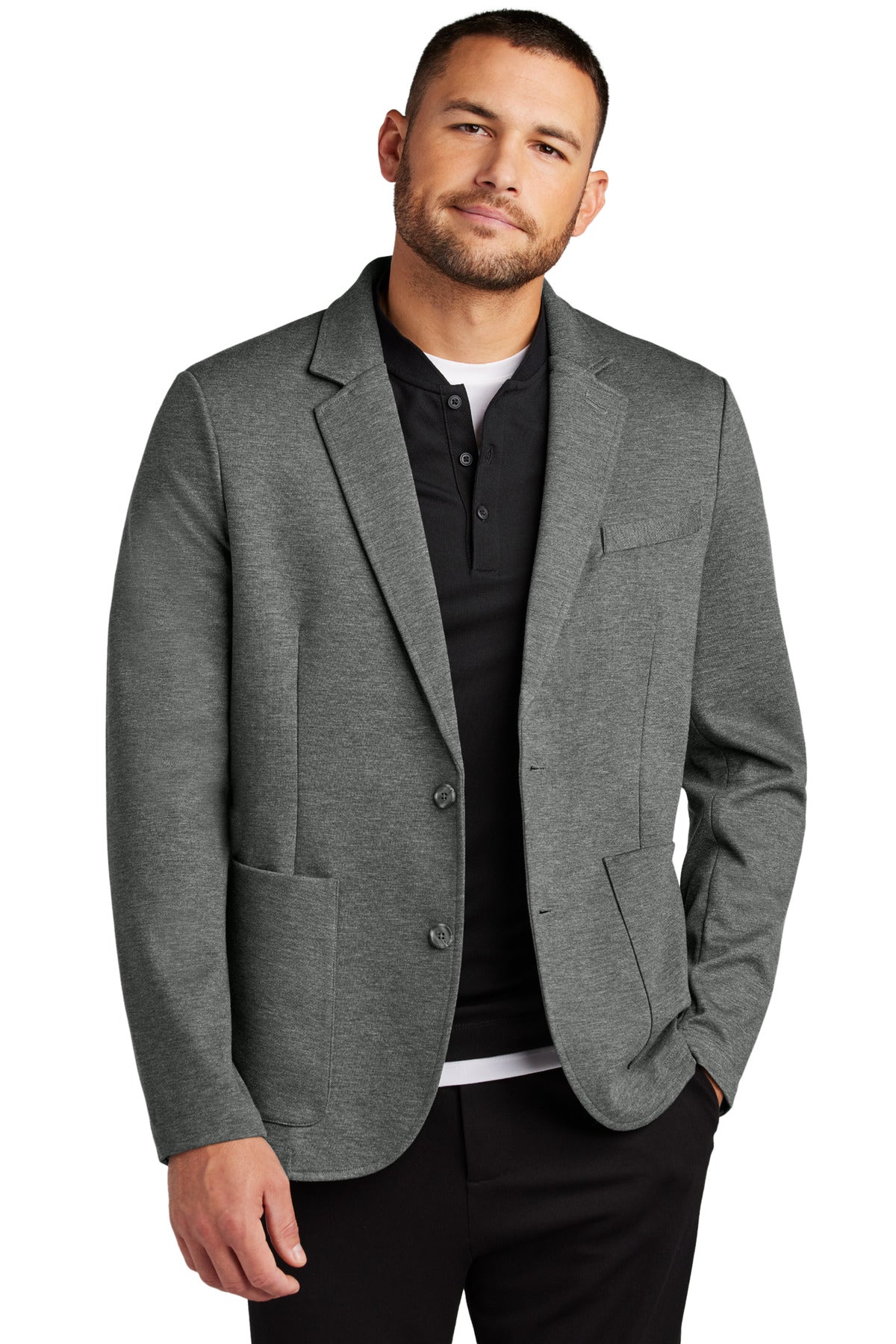 Mercer+Mettle Relaxed Knit Blazer MM3030 Storm Grey Heather
