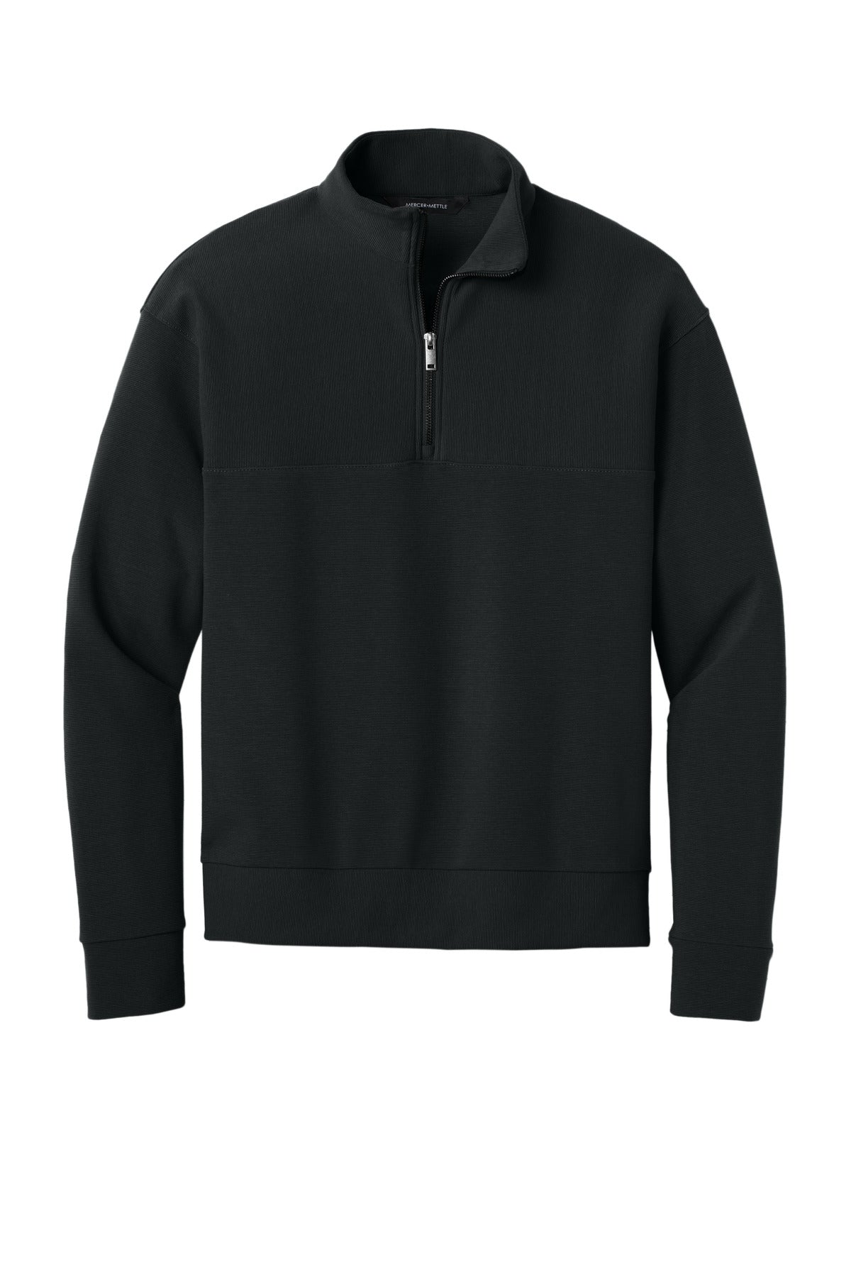 Mercer+Mettle Linear Texture 1/4-Zip MM3040 Deep Black