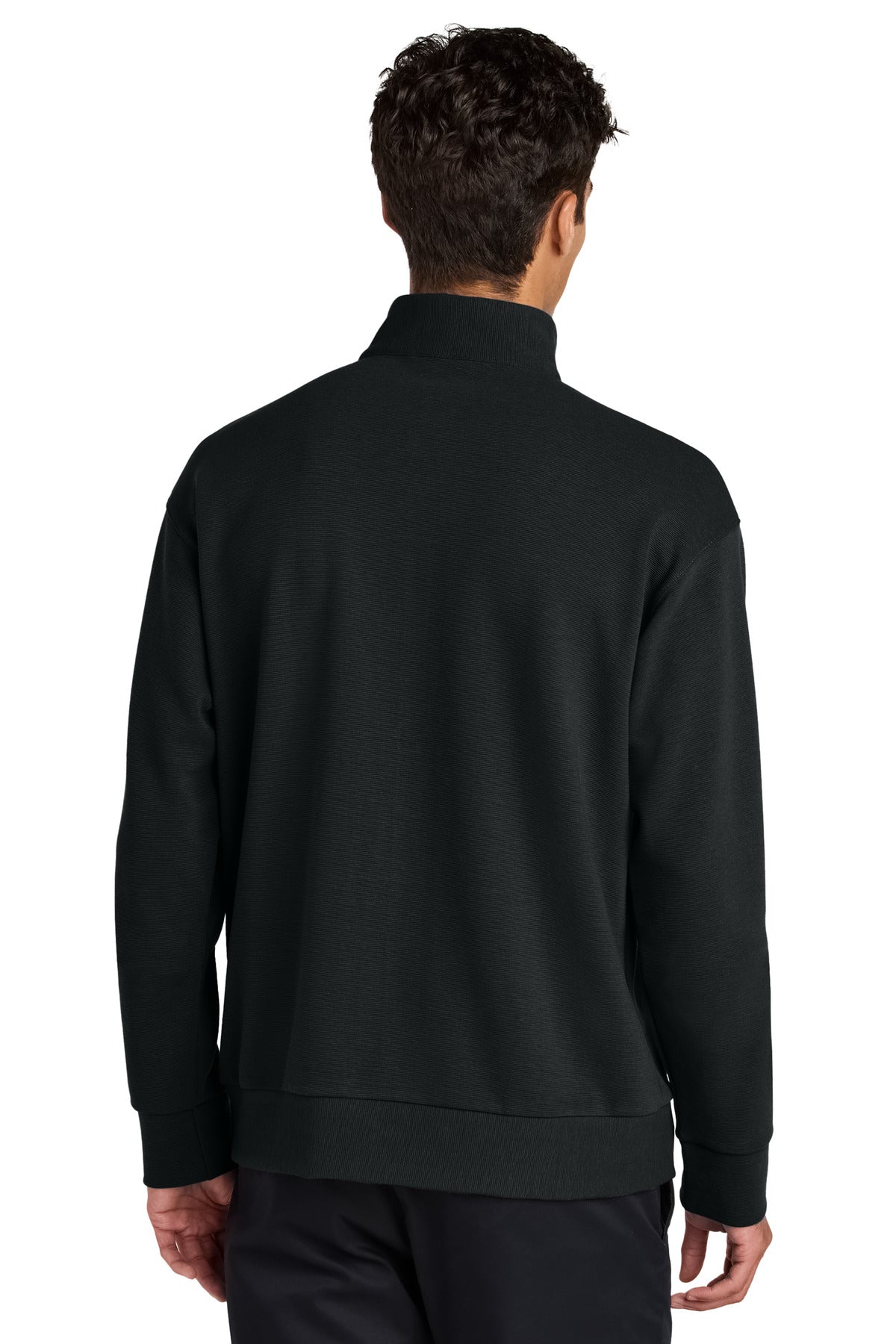 Mercer+Mettle Linear Texture 1/4-Zip MM3040 Deep Black