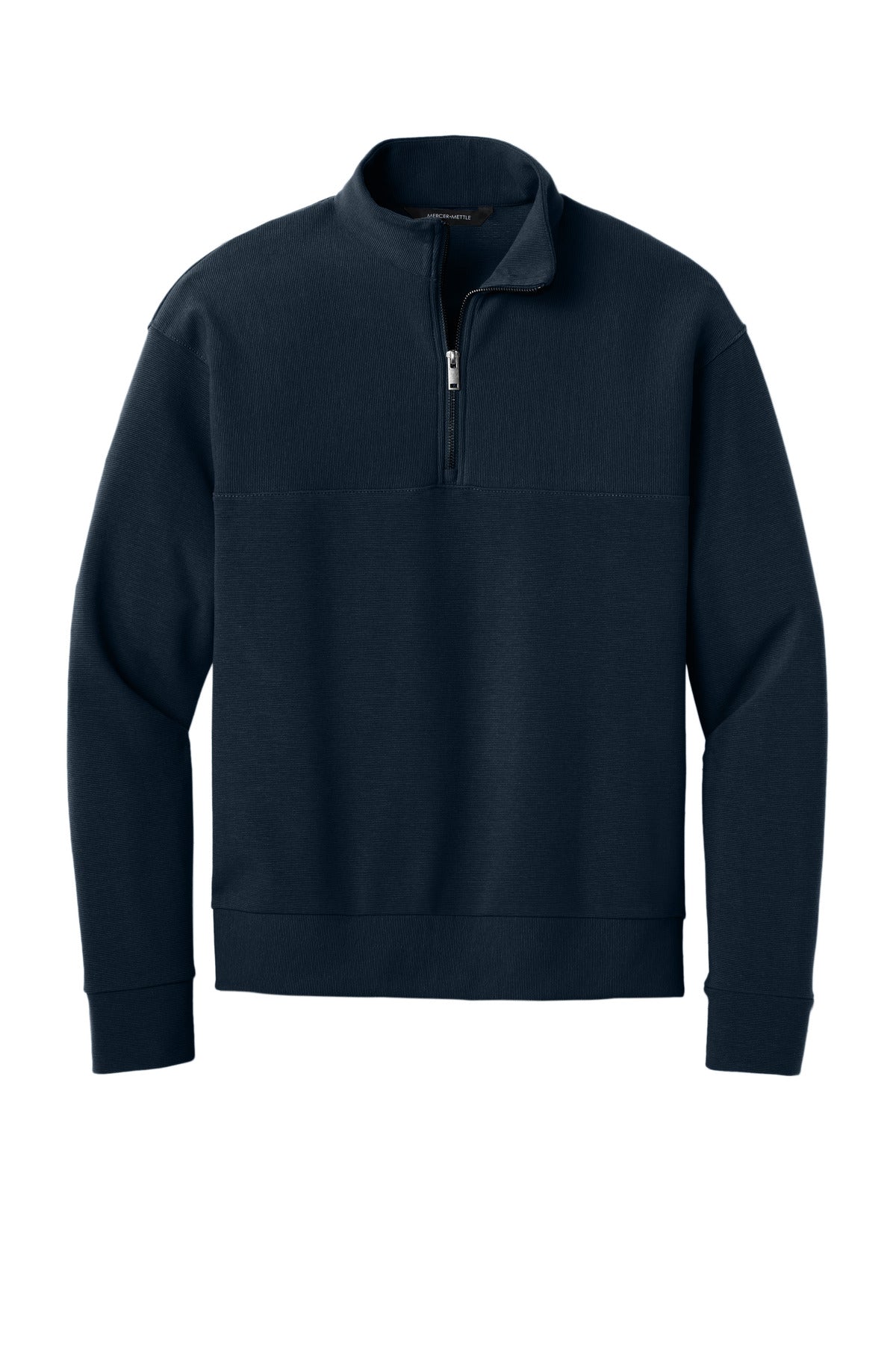 Mercer+Mettle Linear Texture 1/4-Zip MM3040 Night Navy