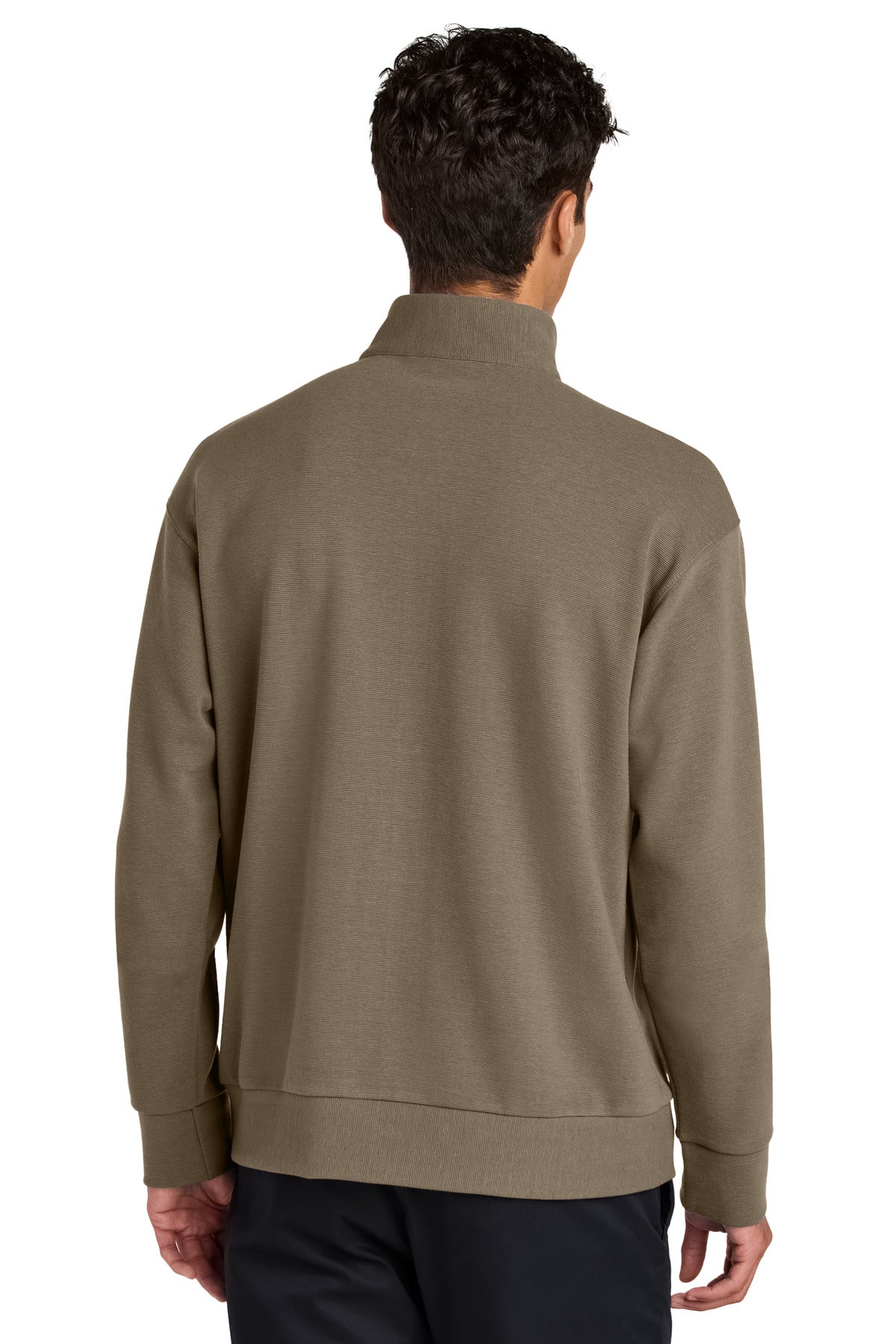 Mercer+Mettle Linear Texture 1/4-Zip MM3040 Warm Taupe