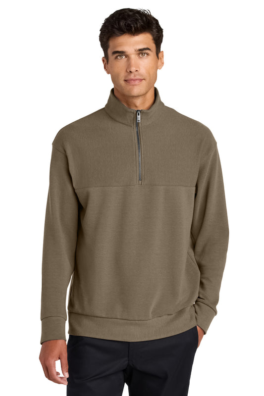 Mercer+Mettle Linear Texture 1/4-Zip MM3040 Warm Taupe