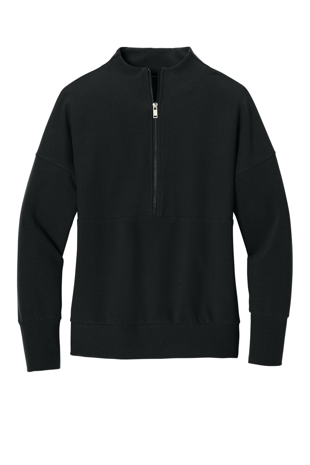 Mercer+Mettle Women's Linear Texture 1/4-Zip MM3041 Deep Black