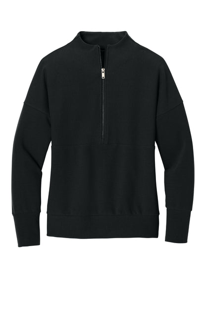 Mercer+Mettle Women's Linear Texture 1/4-Zip MM3041 Deep Black