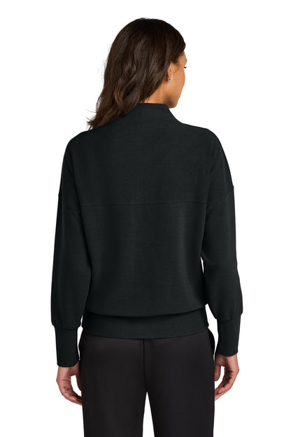 Mercer+Mettle Women's Linear Texture 1/4-Zip MM3041 Deep Black