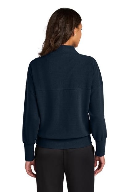 Mercer+Mettle Women's Linear Texture 1/4-Zip MM3041 Night Navy