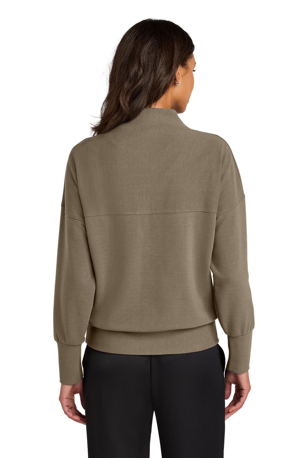 Mercer+Mettle Women's Linear Texture 1/4-Zip MM3041 Warm Taupe