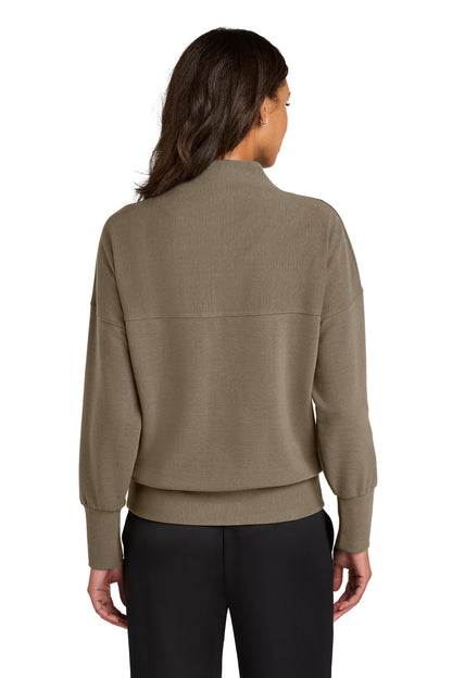 Mercer+Mettle Women's Linear Texture 1/4-Zip MM3041 Warm Taupe