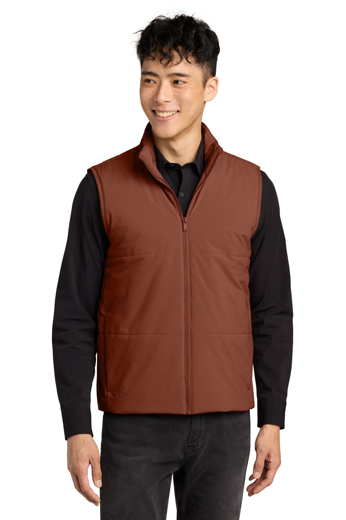 Mercer+Mettle Brookline Quilted Vest MM7222 Dark Sienna