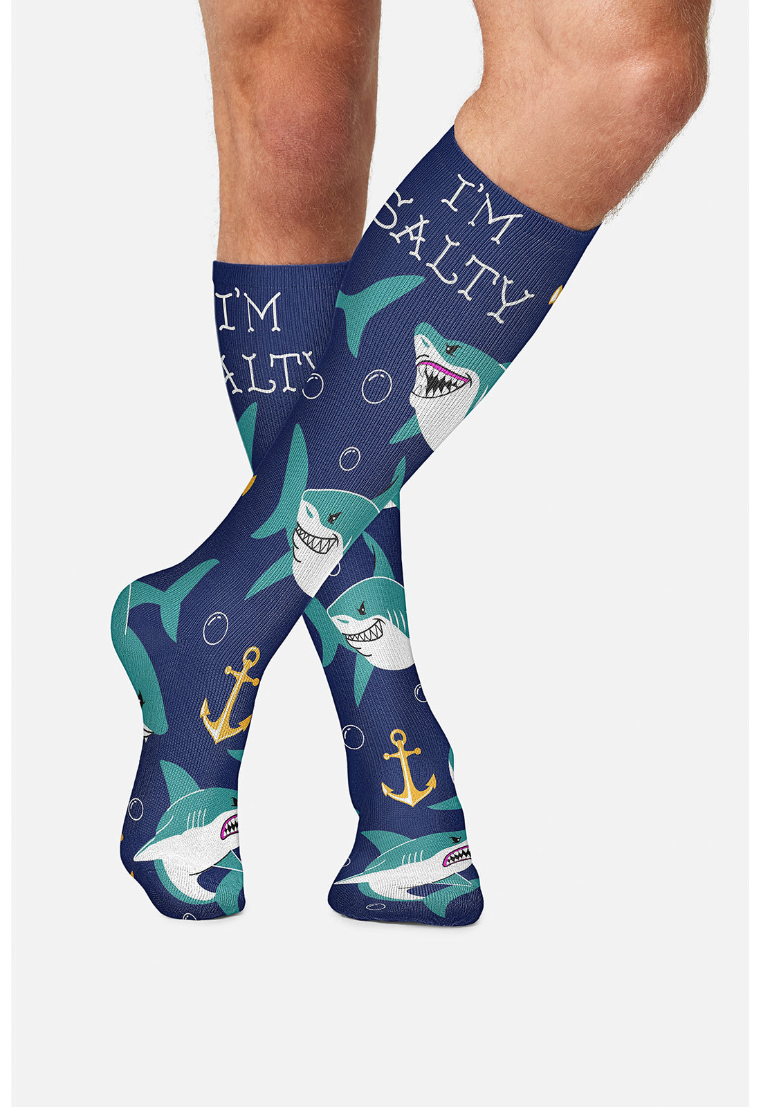 Legwear MPRINTSUPPOR Men's 10-15mmHg Compression Socks I'M Salty