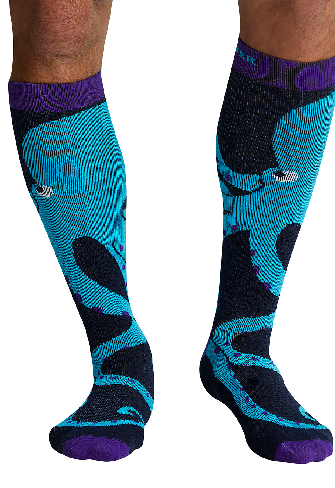 Legwear MPRINTSUPPORT Men's 10-15mmHg Compression Socks Oh Octopus Model Image Front | Cherokee