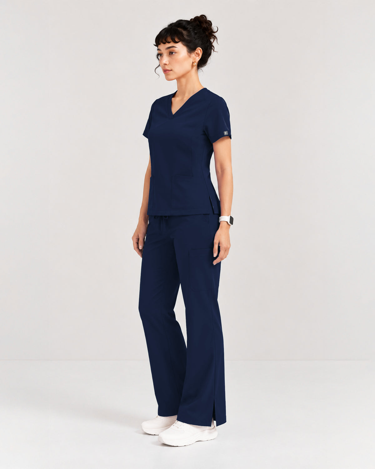 Foundry Women's 1005 Quinn 2 Pocket V-Neck Top Navy