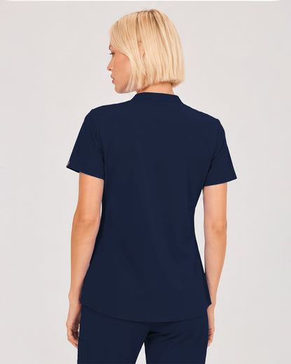 Foundry Women's 1055 Arden 2 Pocket Mandarin Top Navy
