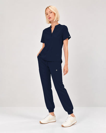 Foundry Women's 1055 Arden 2 Pocket Mandarin Top Navy