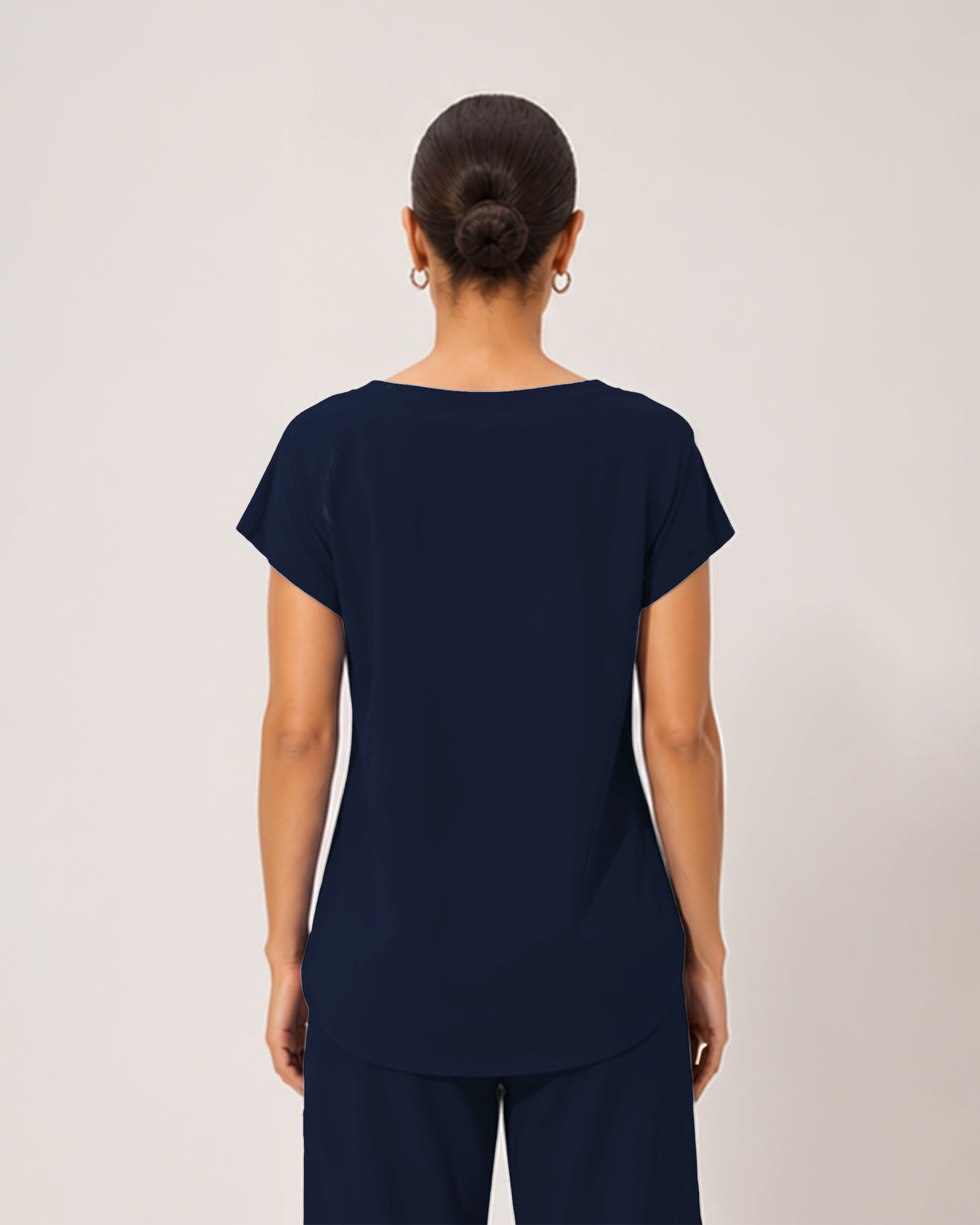 Foundry Women's 1215 Rowan 1 Pocket Boat Neck Dolman Top Navy