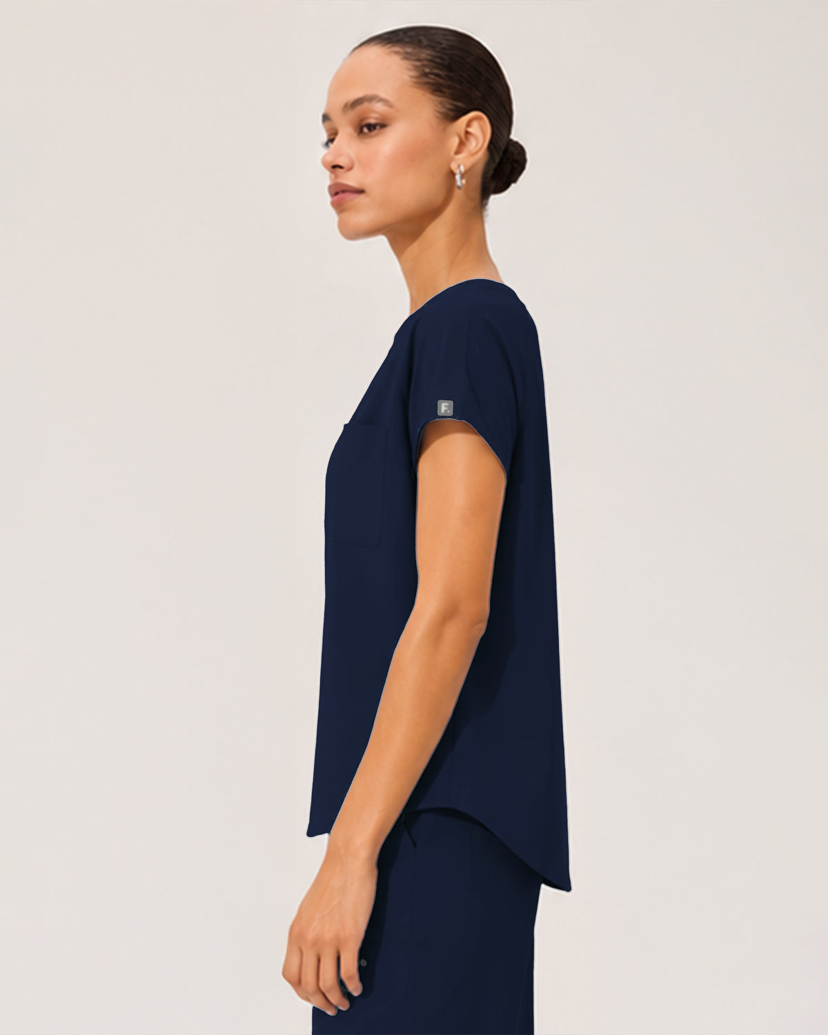 Foundry Women's 1215 Rowan 1 Pocket Boat Neck Dolman Top Navy