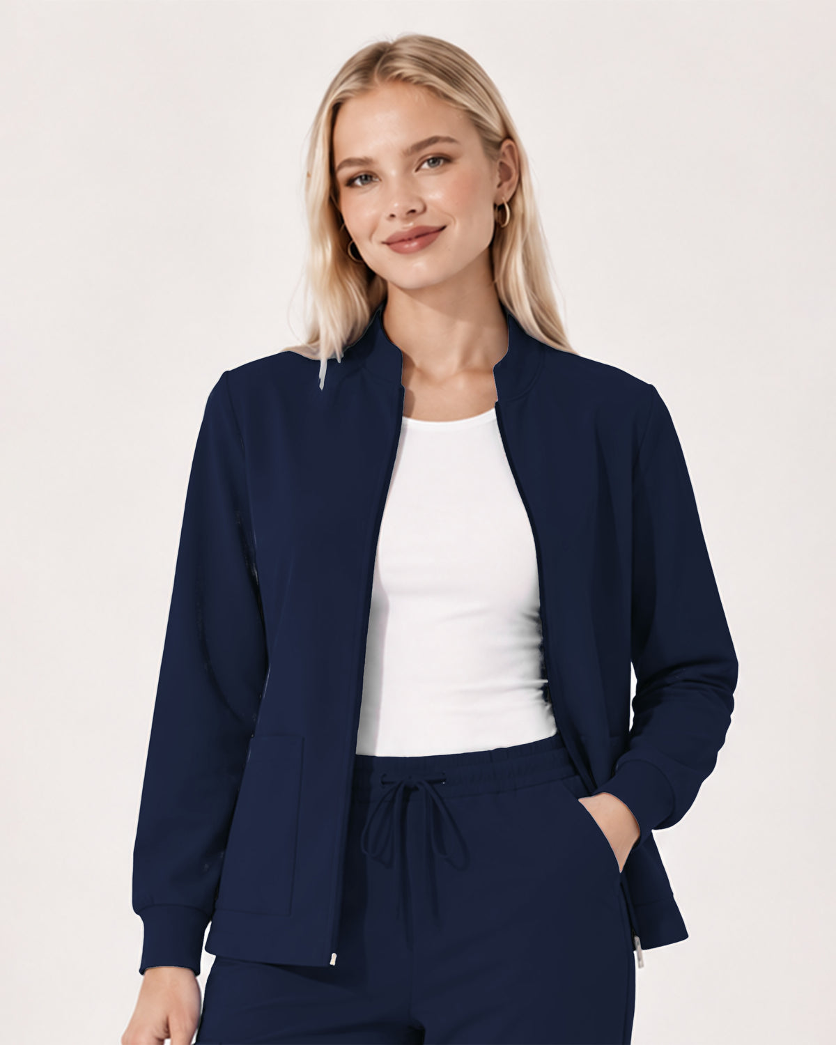 Foundry Women's 6005 Ellis 2 Pocket Scrub Jacket Navy