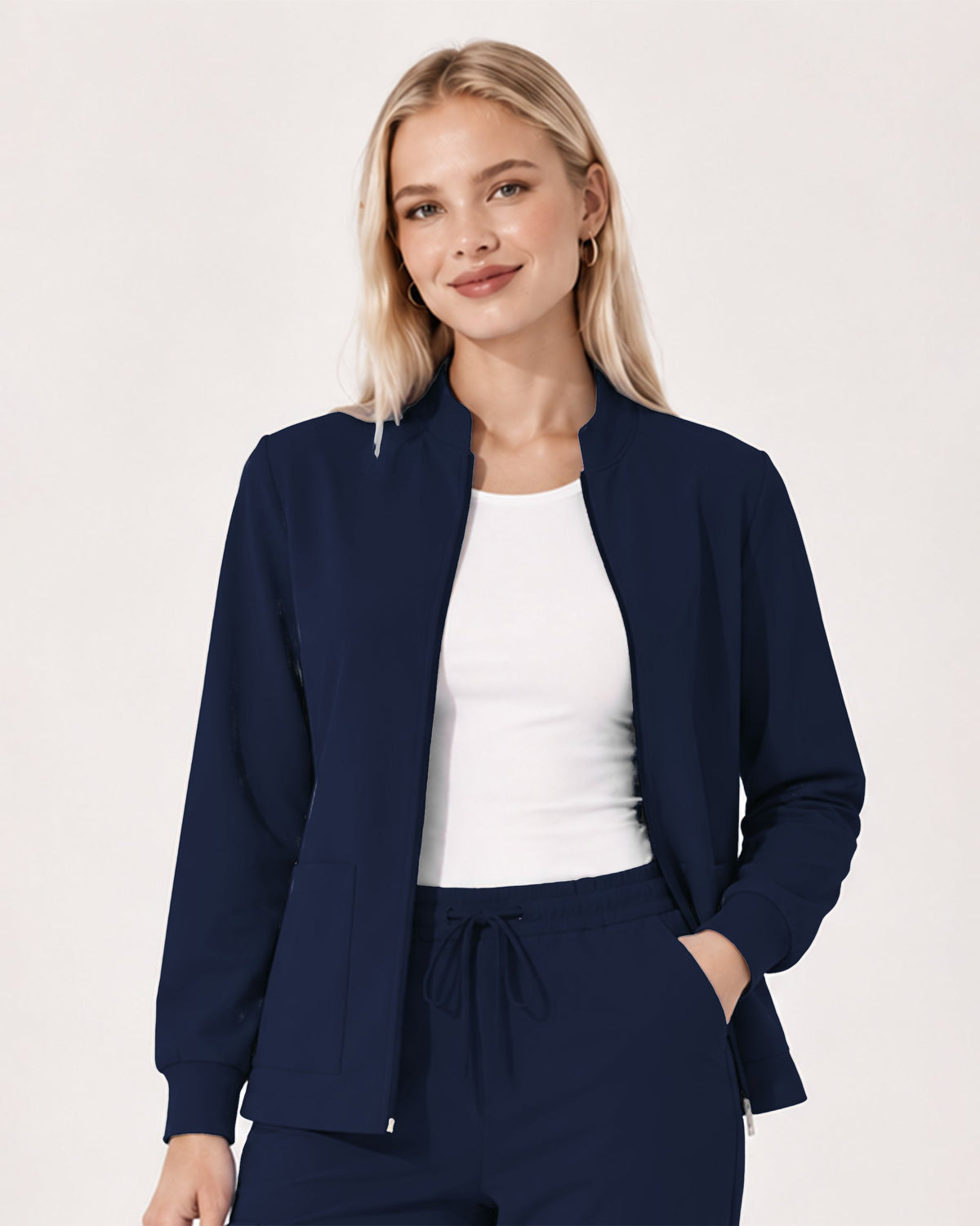 Foundry Women's 6005 Ellis 2 Pocket Scrub Jacket Navy