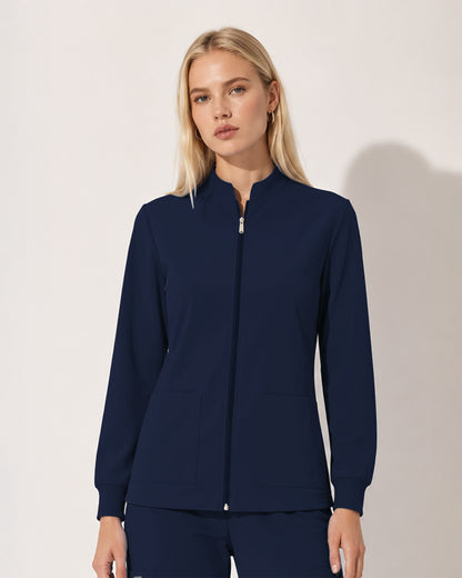 Foundry Women's 6005 Ellis 2 Pocket Scrub Jacket Navy