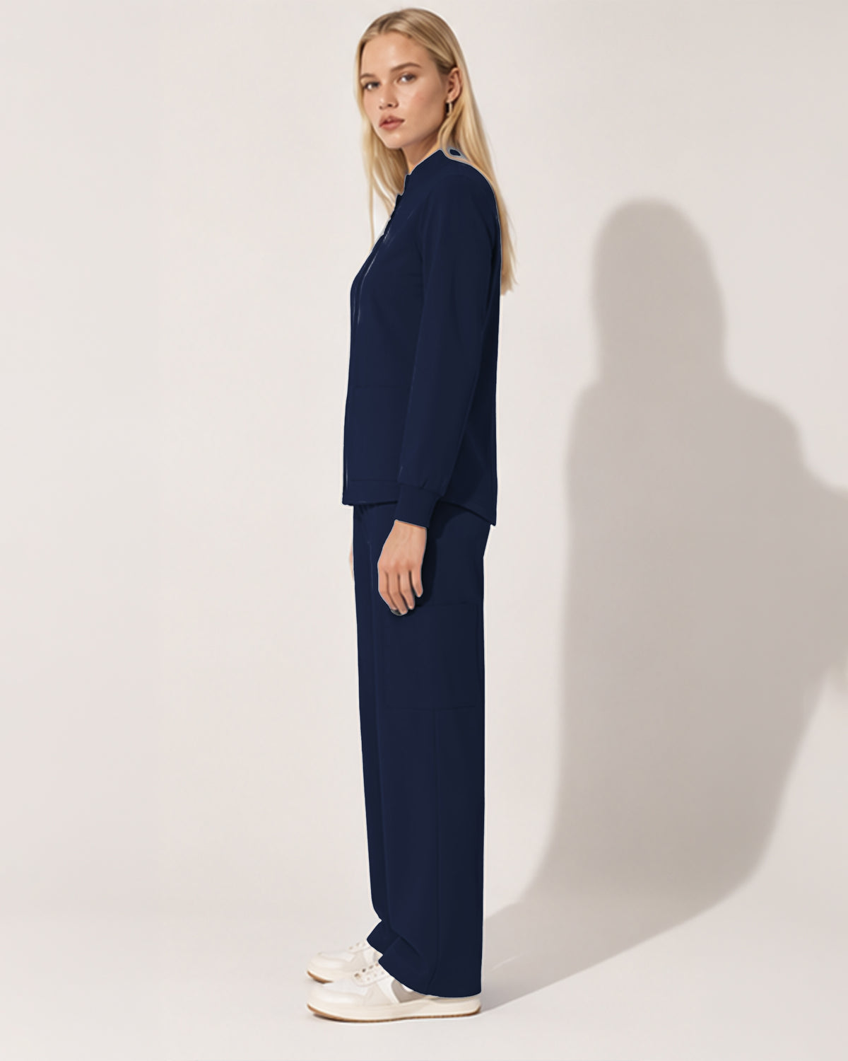 Foundry Women's 6005 Ellis 2 Pocket Scrub Jacket Navy