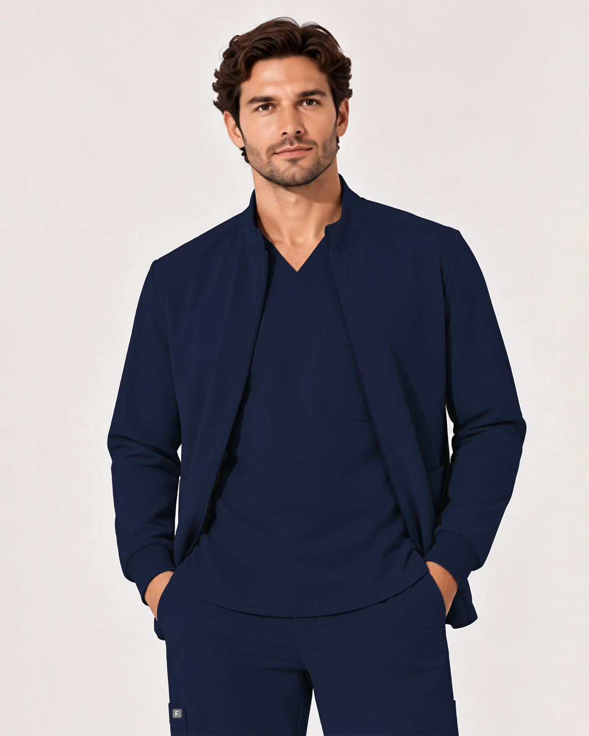 Foundry Men's 6505 Slate Men'S 2 Pocket Scrub Jacket Navy