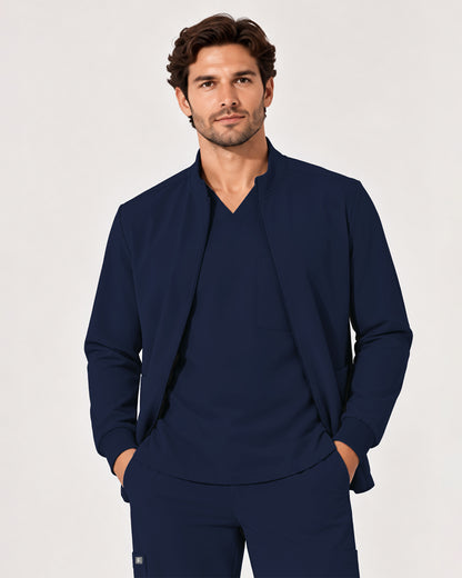 Foundry Men's 6505 Slate Men'S 2 Pocket Scrub Jacket Navy