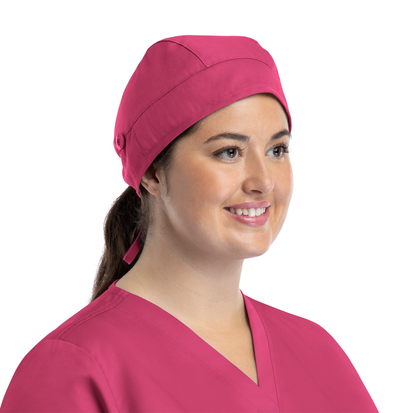 Scrub Cap NC015 Unisex Cap with Button Fuchsia