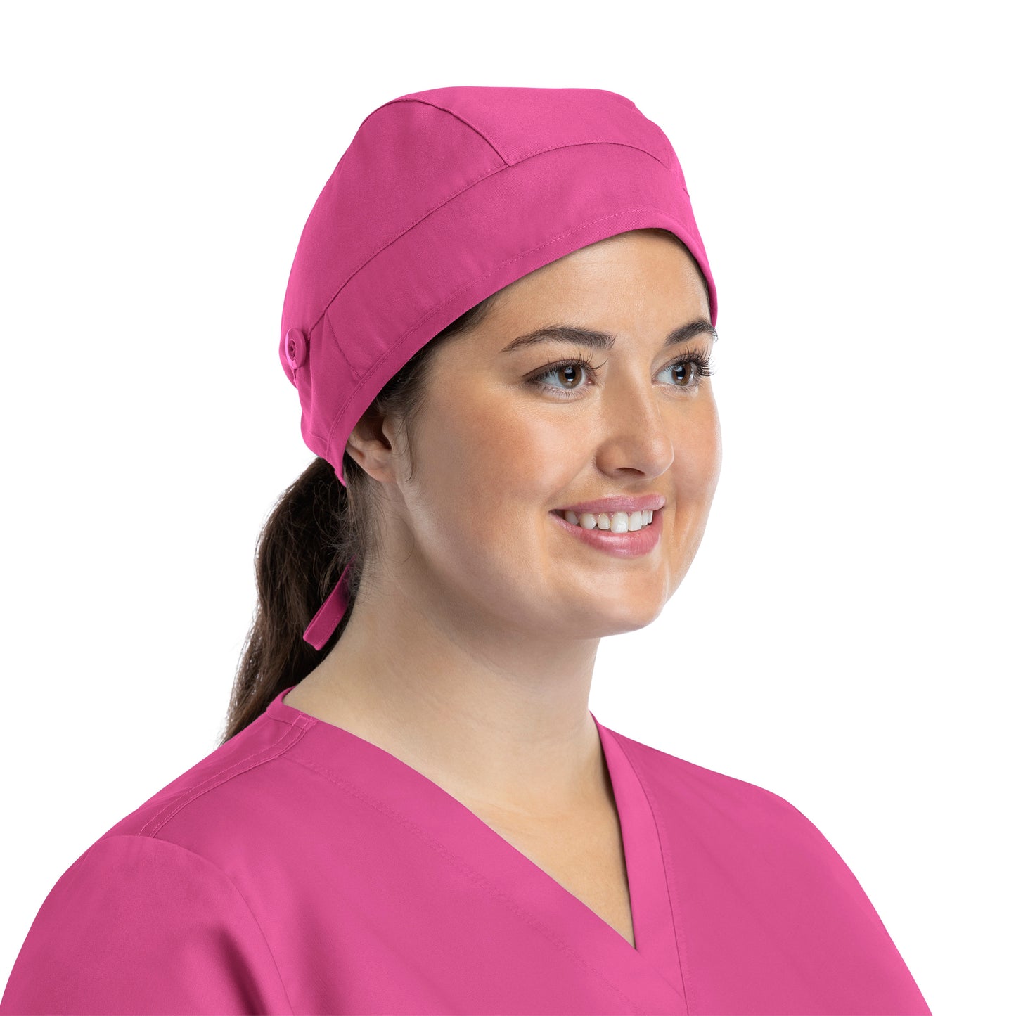 Scrub Cap NC015 Unisex Cap with Button Candy Pink