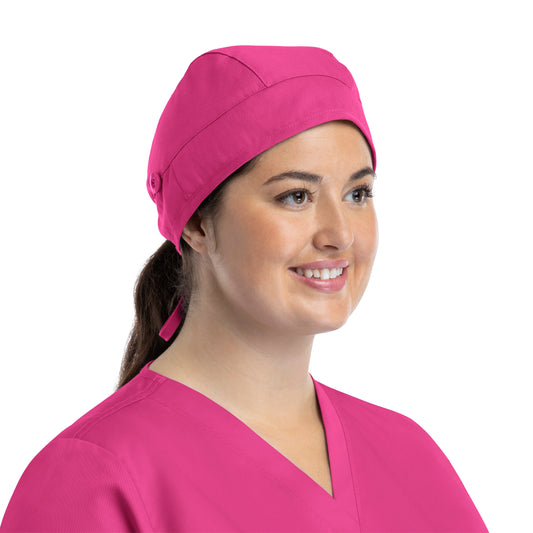 Scrub Cap NC015 Unisex Cap with Button HOT PINK