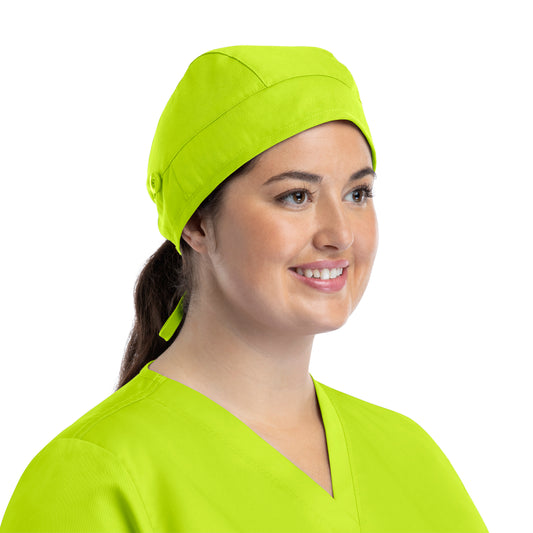 Scrub Cap NC015 Unisex Cap with Button Lime