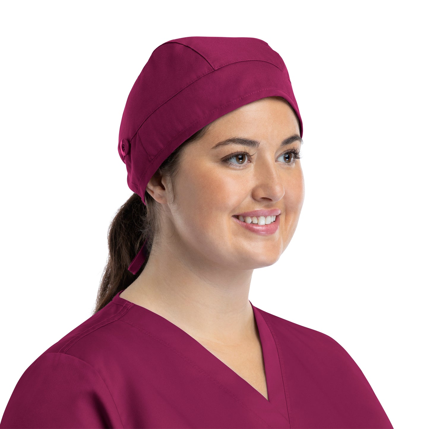 Scrub Cap NC015 Unisex Cap with Button Raspberry