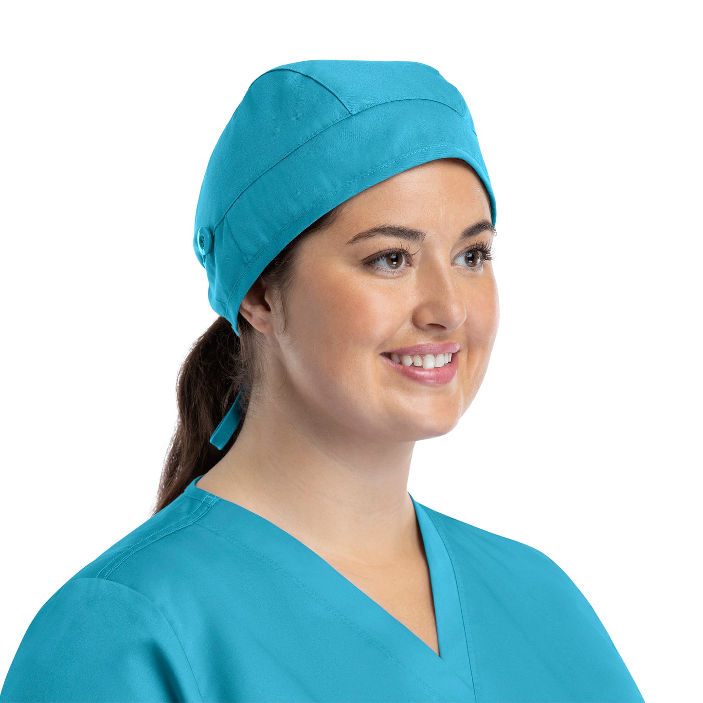 Scrub Cap NC015 Unisex Cap with Button Scuba Blue