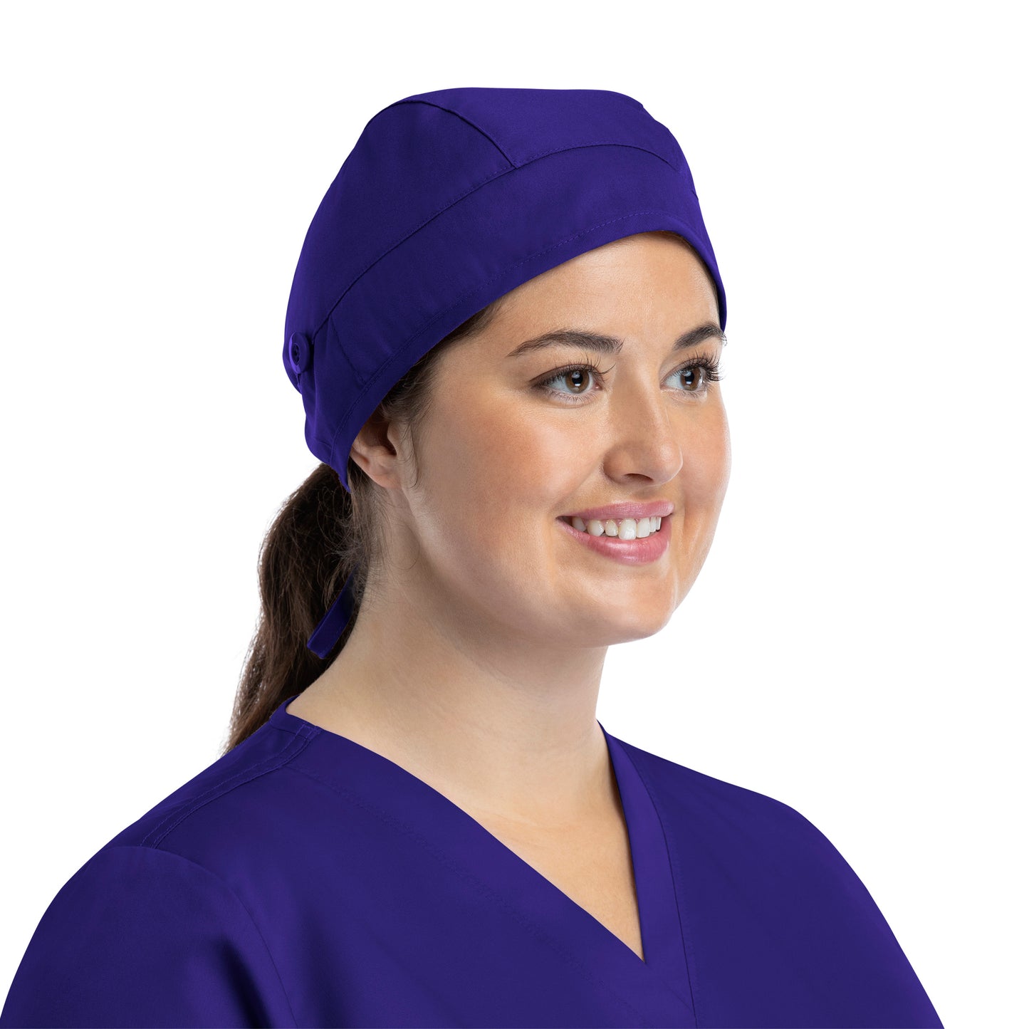 Scrub Cap NC015 Unisex Cap with Button True Purple