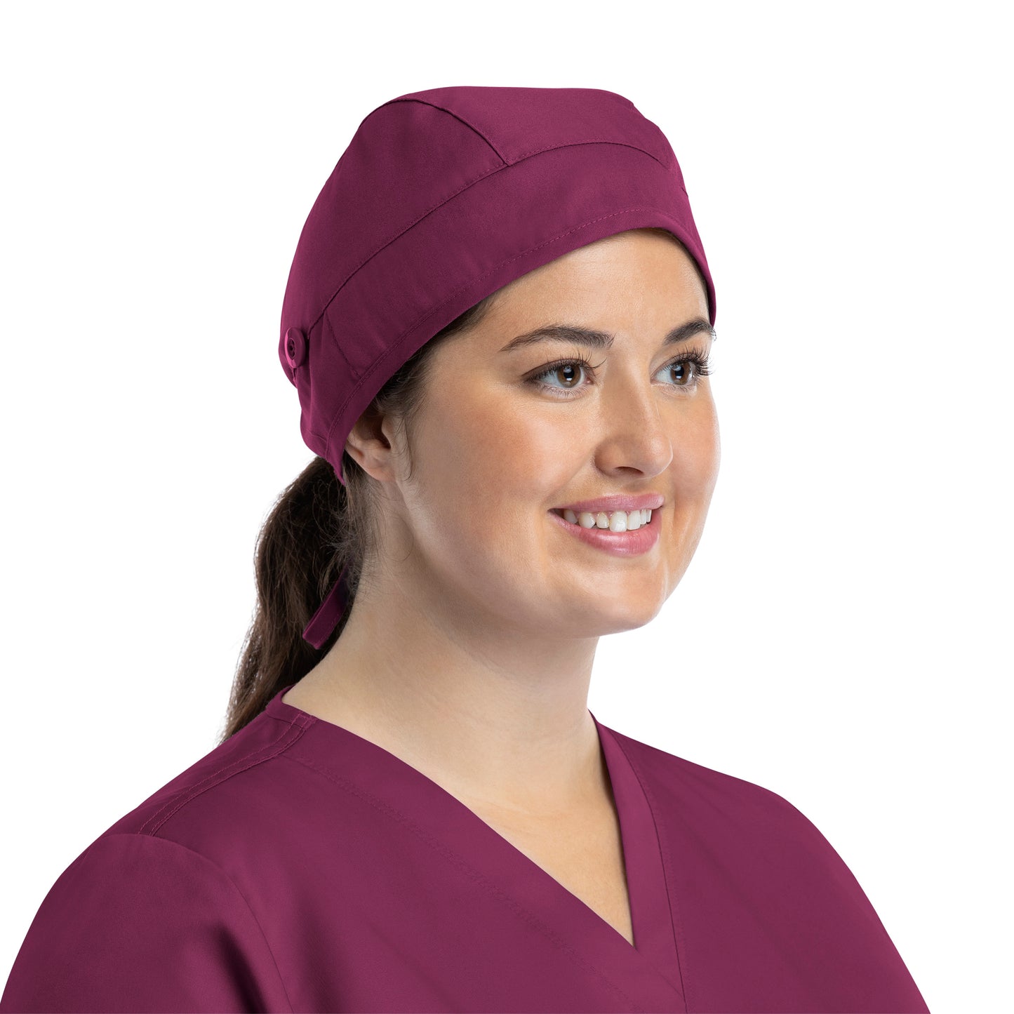 Scrub Cap NC015 Unisex Cap with Button WINE