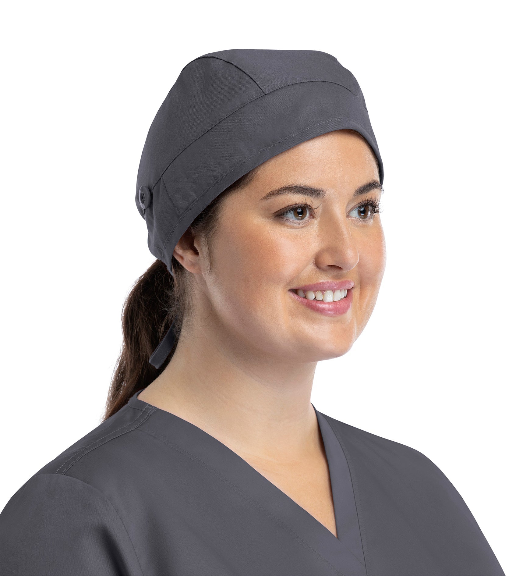 Scrub Caps NC315 Unisex Cap With Button Pewter (PEW)