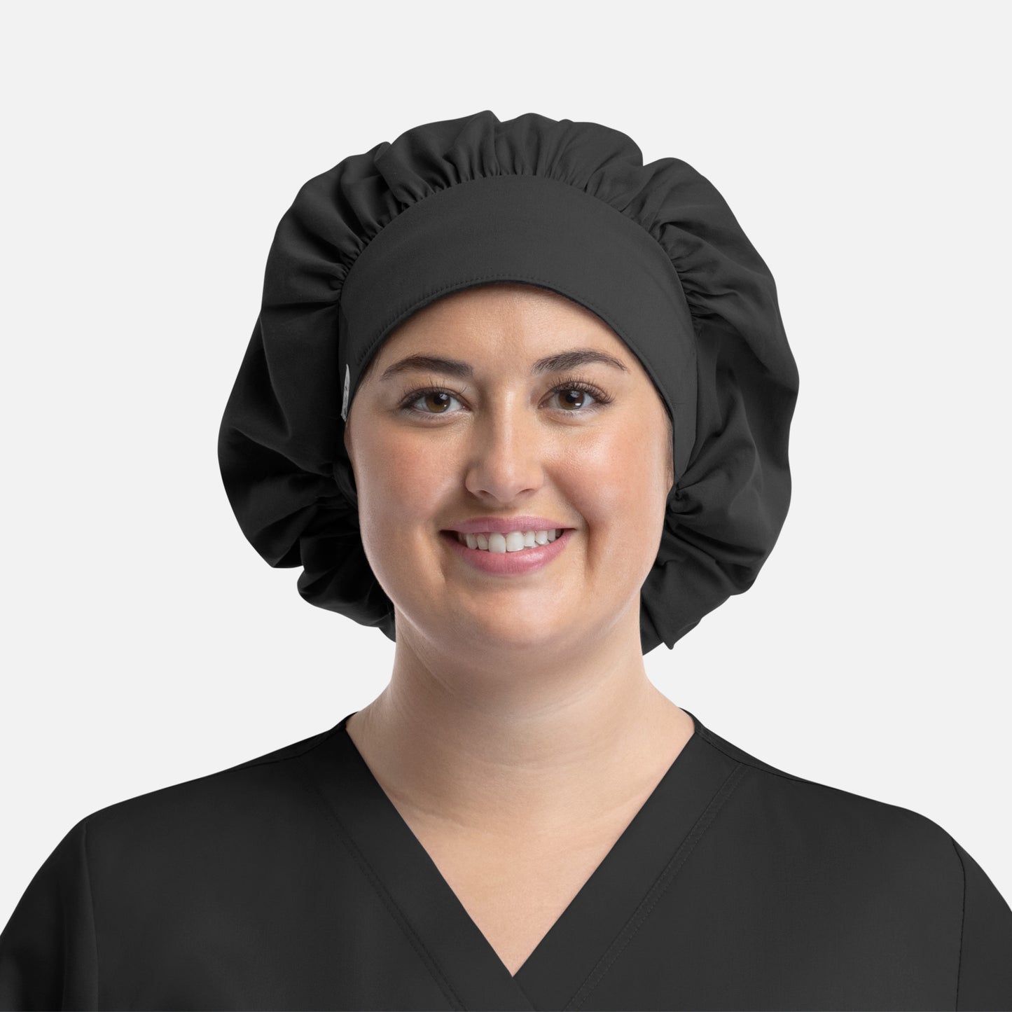 Scrub Cap NC320 Unisex Bouffant Cap Black