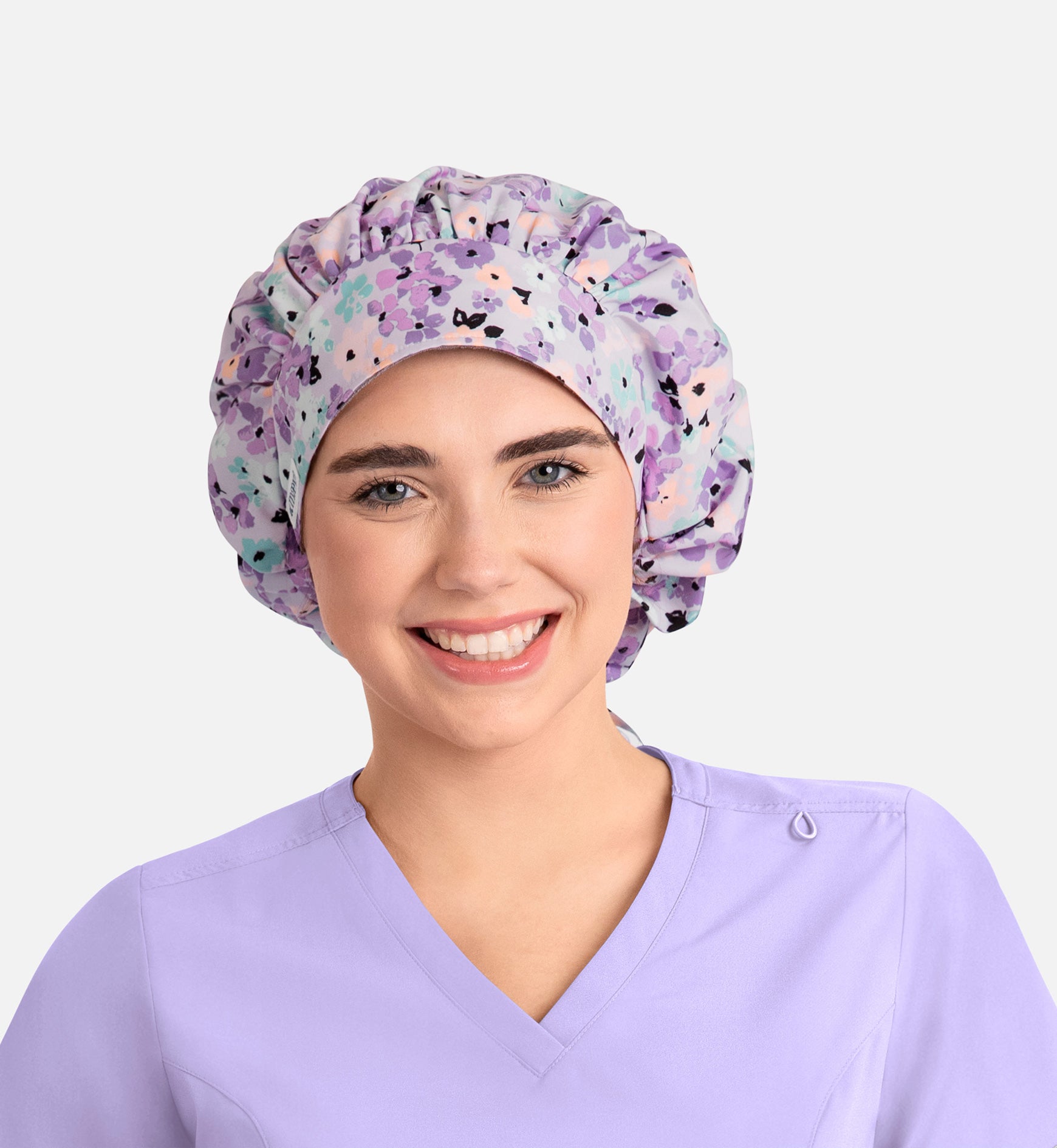 Scrub Cap NC325 Unisex Printed Bouffant Cap Beautiful Bouquet