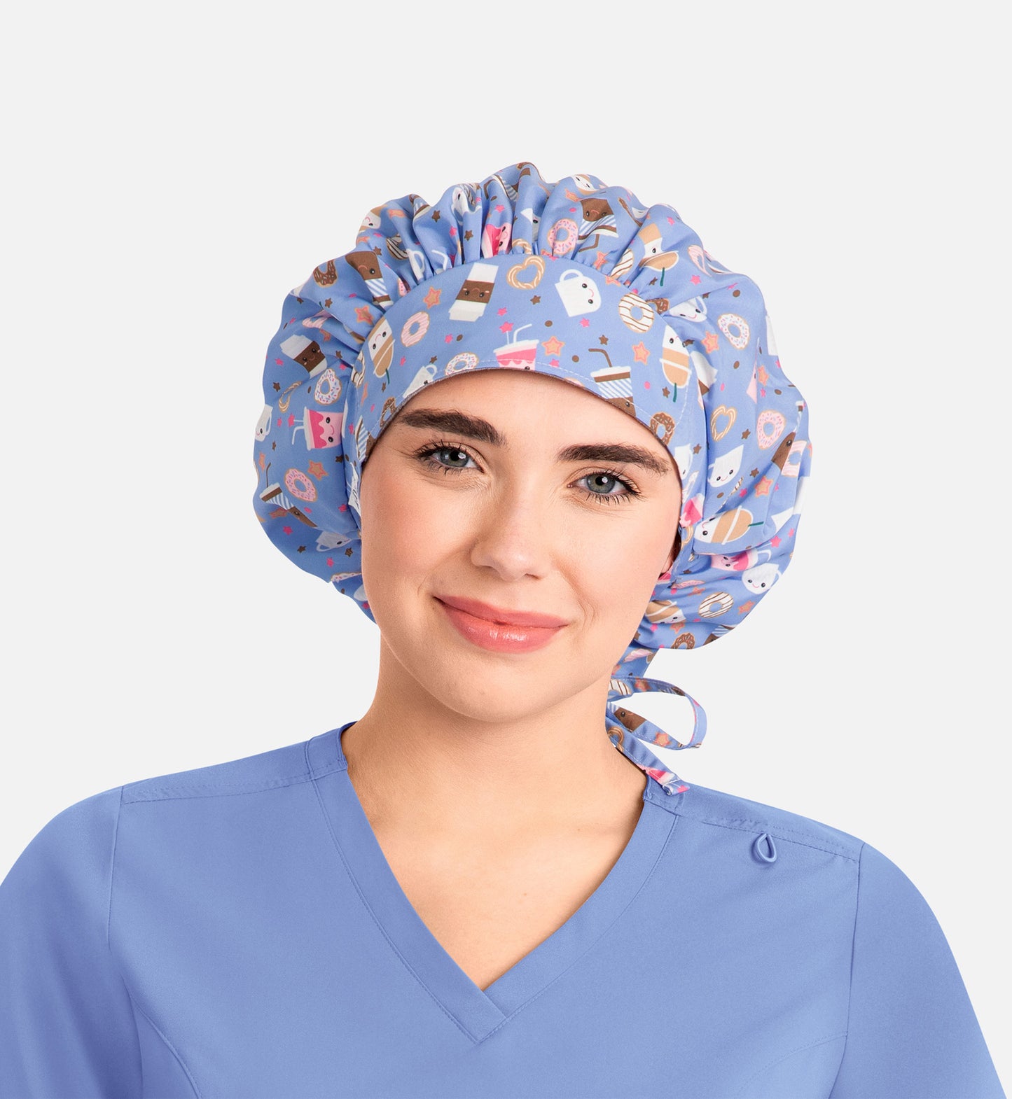 Scrub Cap NC325 Unisex Printed Bouffant Cap Coffee Love