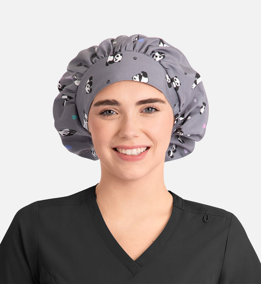 Scrub Cap NC325 Unisex Printed Bouffant Cap Happy Panda